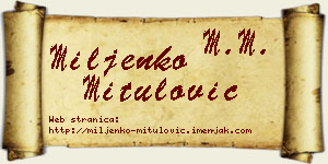 Miljenko Mitulović vizit kartica